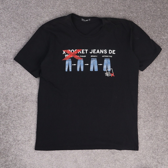 VTG Y2K Marithe Francois Girbaud Jeans Large Black Short Sleeve T-Shirt - Picture 1 of 10